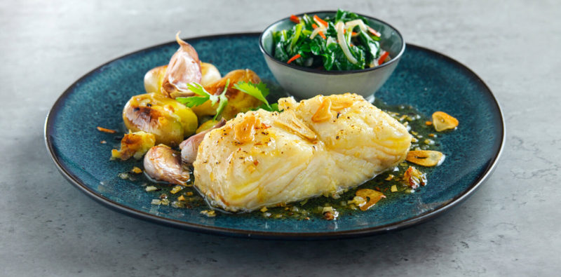 Bacalao à Lagareiro med knuste poteter