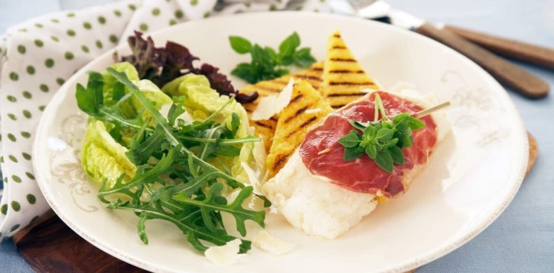 Klippfisk a la saltimbocca