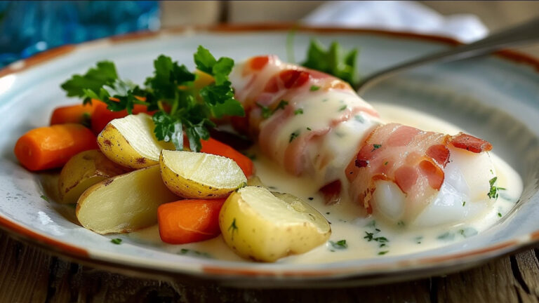 Ovnsbakt-klippfisk-med-bacon-og-gulrotstuing - DYBVIK